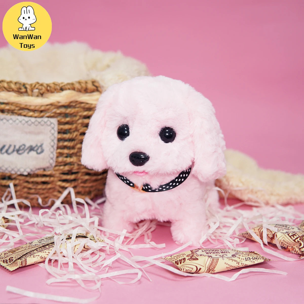 Plush Electric Puppy Simulation Pet Dog Can Walk Teddy Dog Golden Retriever Bichon Frize Dog Children Can Bark Run And Rock