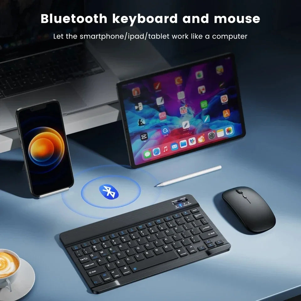 Bluetooth-compatible Keyboard and Mouse For iPad Xiaomi Tablet Mini Wireless Rechargeable Keyboard For Android IOS Windows