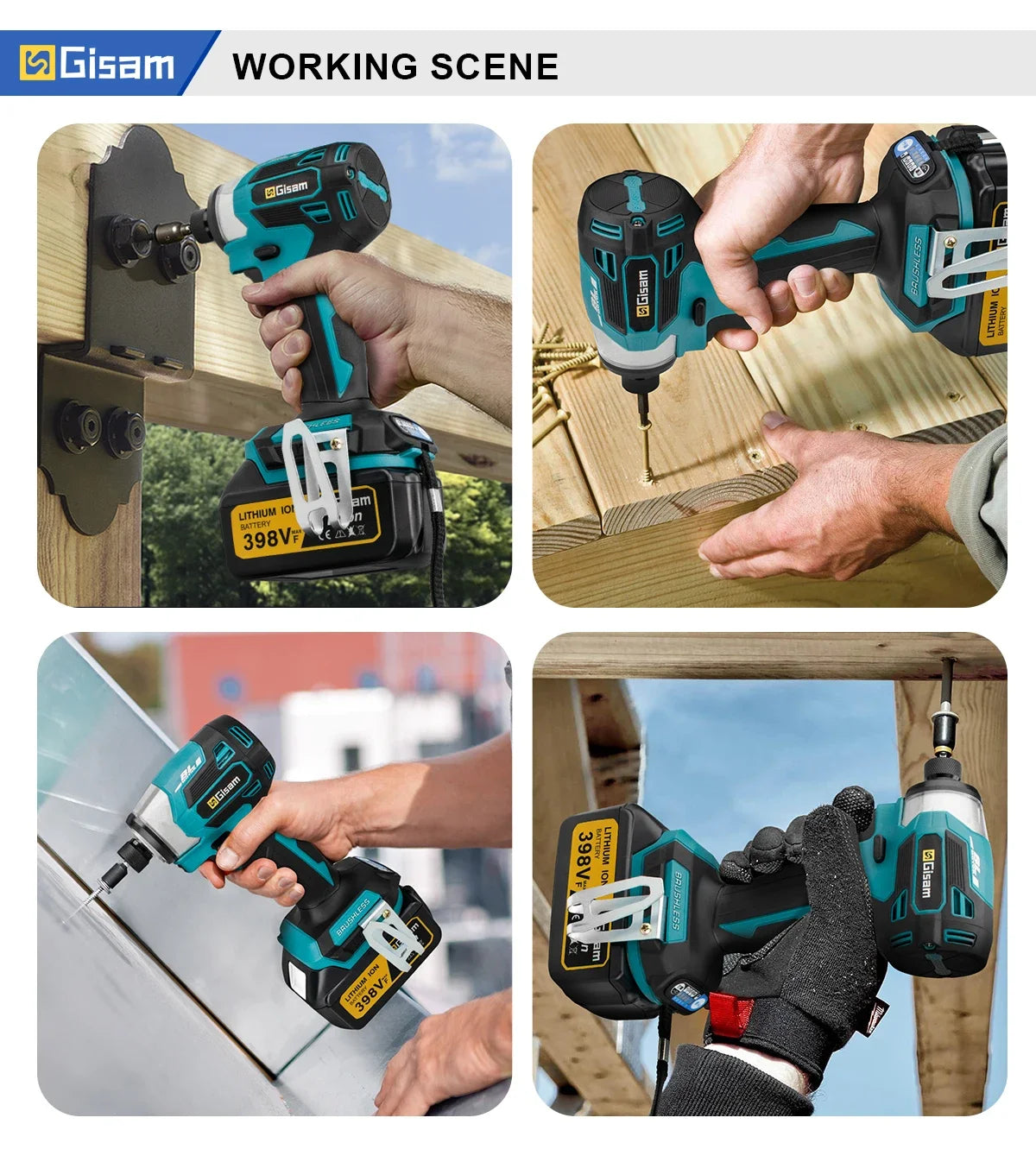 688N.m 8-Speed 1/4'' Brushless Electric Screwdriver Cordless Screwdriver Electric Drill Impact Driver Kit for Makita 18V Battery