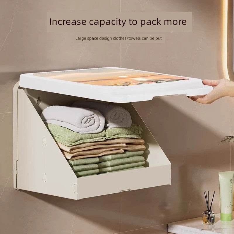 Mural Storage Box Clean Clothes Foldable Cabinet Bath
