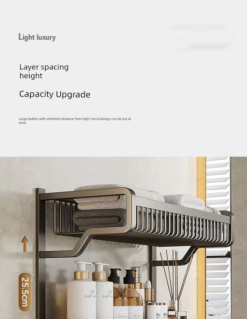 Bathroom Integrated Storage Rack Towel Rack Wall-Mounted Punch-Free Wall Bathroom Toilet Storage Washstand