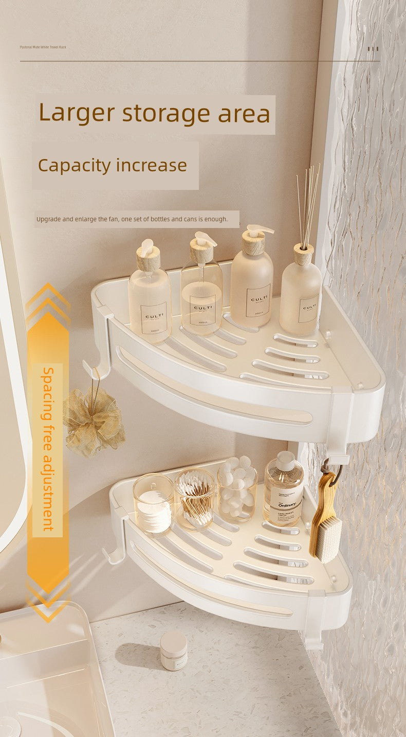 White Bathroom Wall-Mounted Toilet Towel Rack