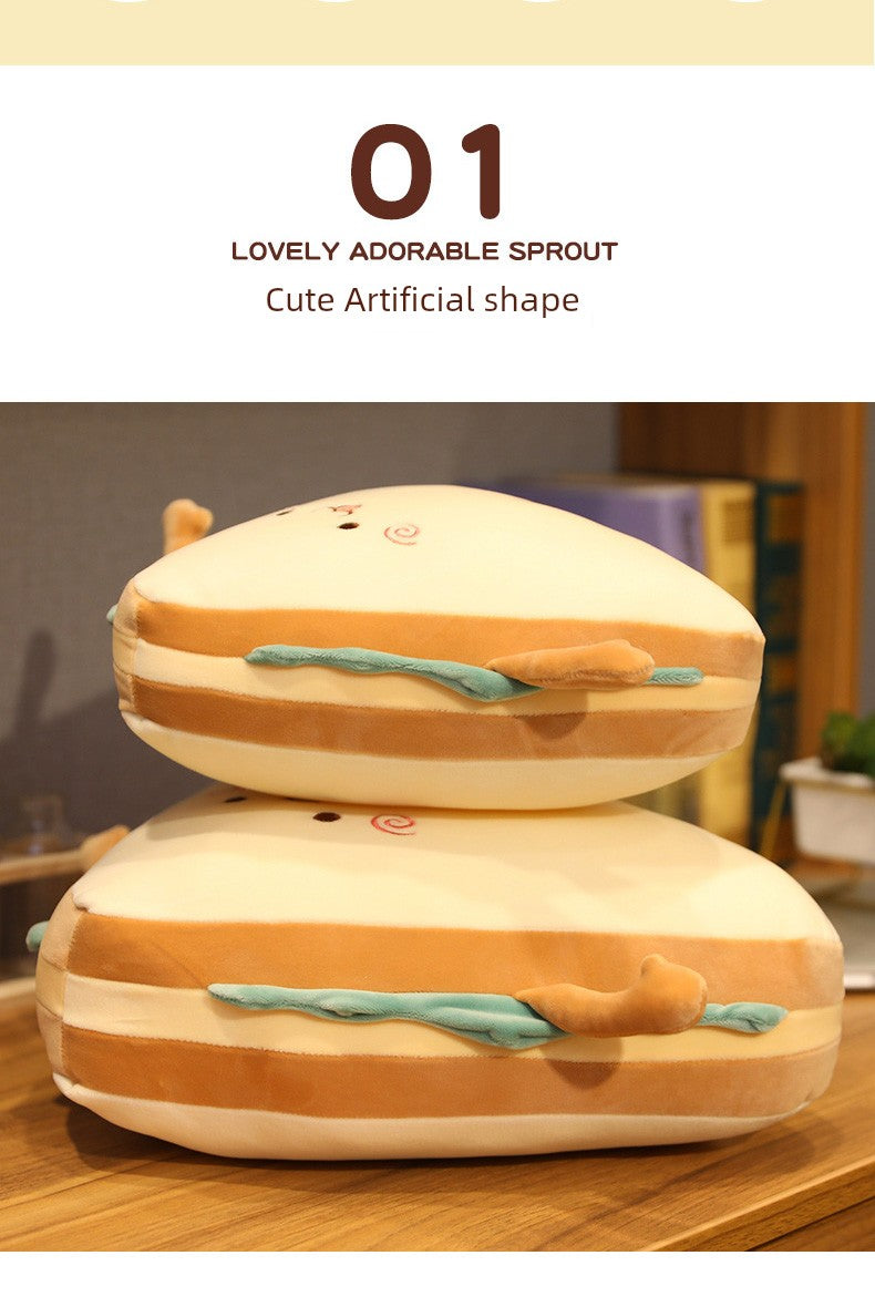 Cartoon Sandwich Pillow Bread Creative Food Nap Pillow Stylish Snack Rag Doll Cute Plush Doll