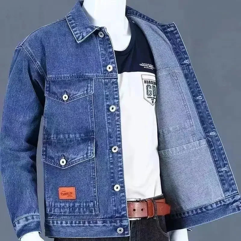 Denim Jackets Man Cargo Jeans Coat for Men Japanese Gray Overcoat Winter 2024 Lxury High Quality Cheap Price Stylish on Board G