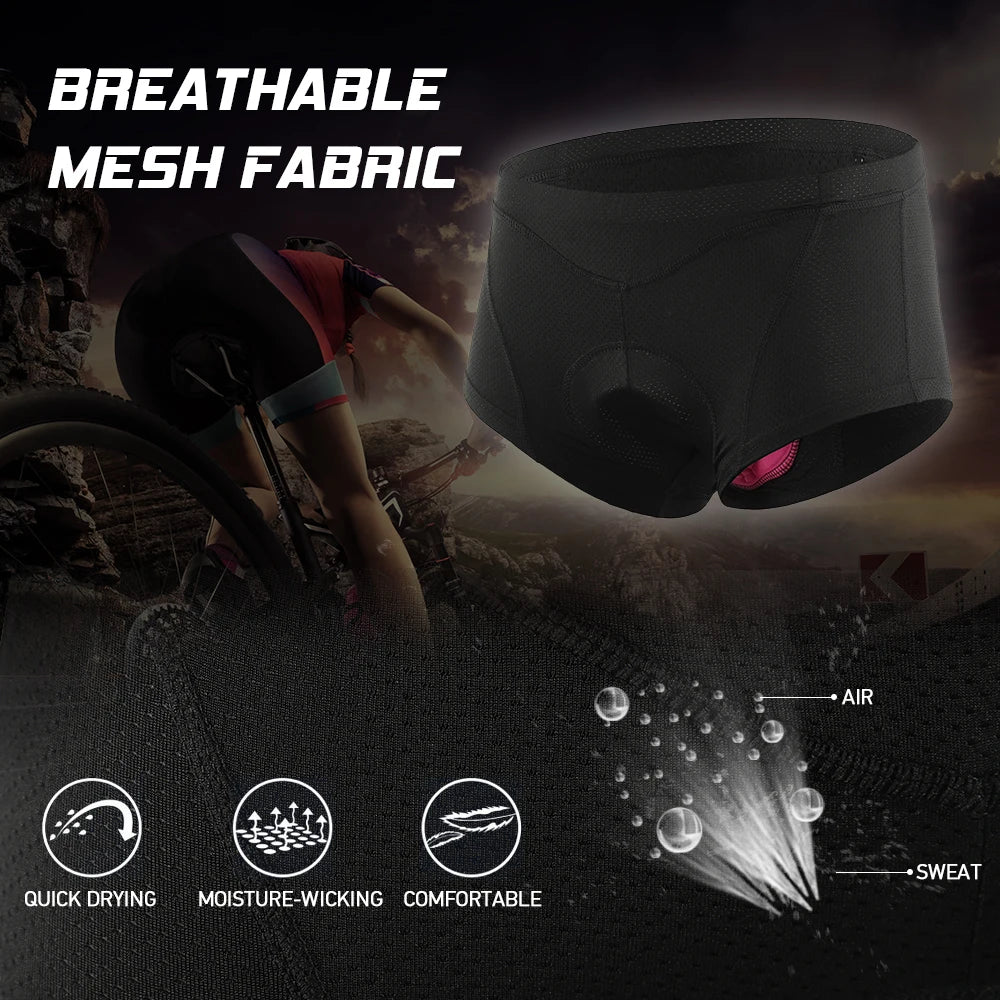 Women Bike Underwear 3D Gel Padded Bicycle Briefs MTB Cycle Biking Underwear Shorts