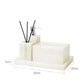 White Onyx Natural Marble Bathroom Accessories Luxury Soap Dispenser Cotton Swabs Container Reed diffuser Tray Bathroom Set