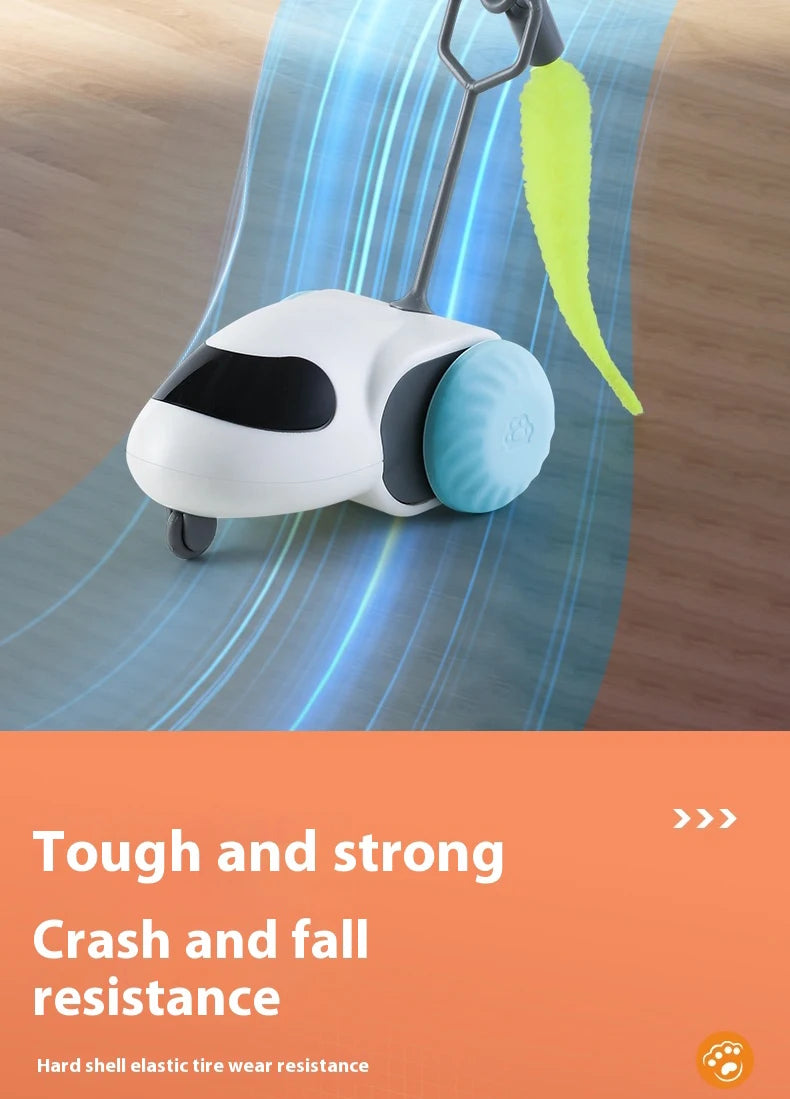 Smart Interactive Cat Toy Car Auto-Running Pet Vehicle with Obstacle Detection Durable for Indoor Cats Play