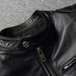 Vintage Black Brown Real Cowhide Genuine Leather Jacket Real Fur Men's Leather Jacket Bomber Men Leather Jacket Motorcycle Coat