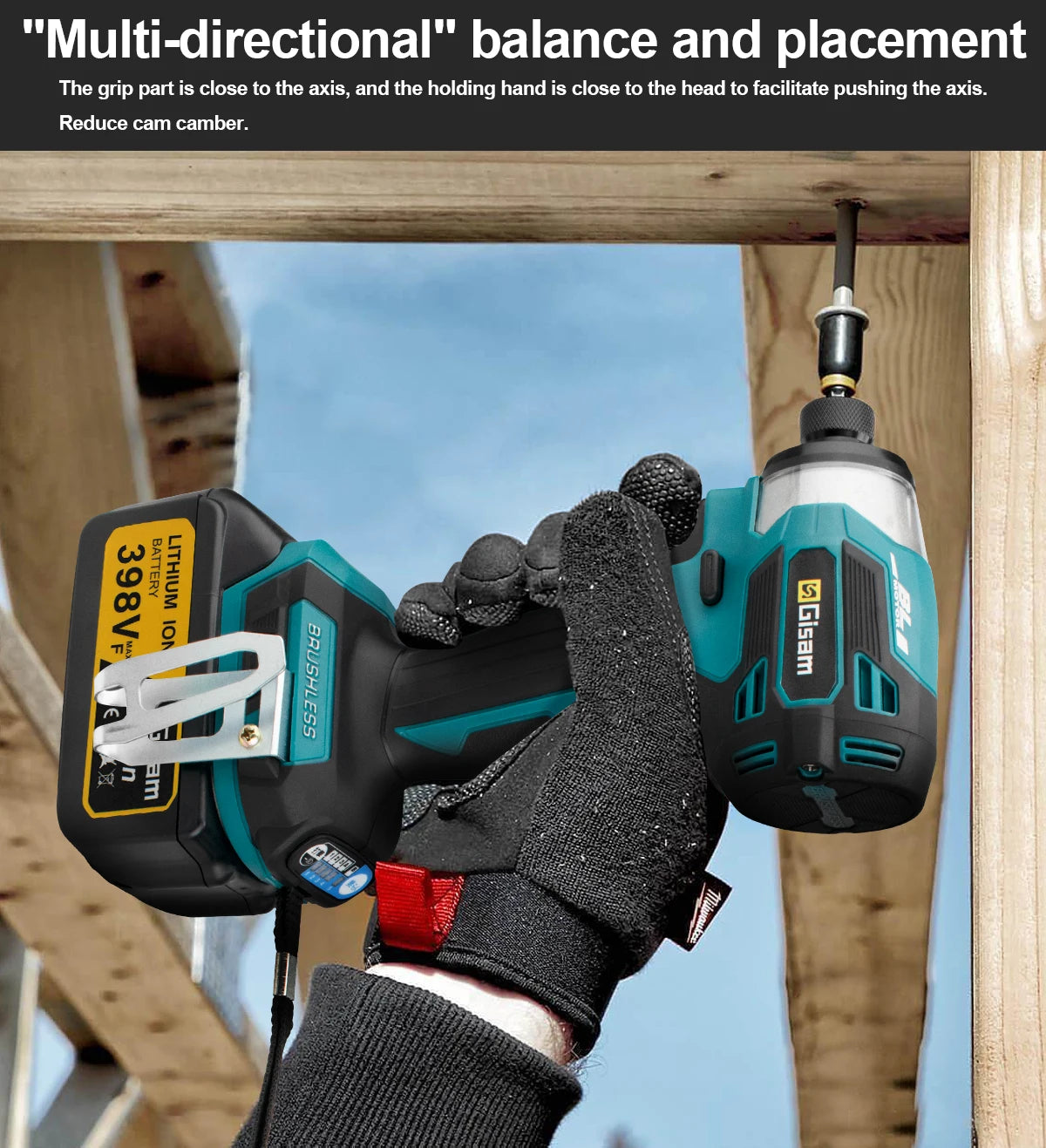 688N.m 8-Speed 1/4'' Brushless Electric Screwdriver Cordless Screwdriver Electric Drill Impact Driver Kit for Makita 18V Battery