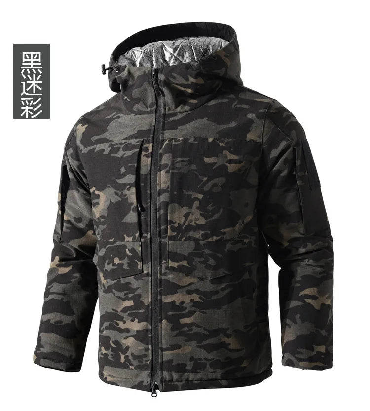 Men Heating Tactical Jacket Autumn Winter Warm Hooded Cotton Coat Camouflage Padded Clothes Outdoor Thermal Hiking Sports Jacket
