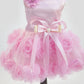Pet Small Dog Wedding Dress with Bowknot Birthday Party Costume Satin Rose Pearls Girl Formal Dress for Puppy Dog Cat Tutu Dress