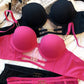 Europe Women Underwear Set Sexy Lace Hollow Breathable Widen Buckle Lingerie Underwire Push Up Bra and Panties Rose Intimates