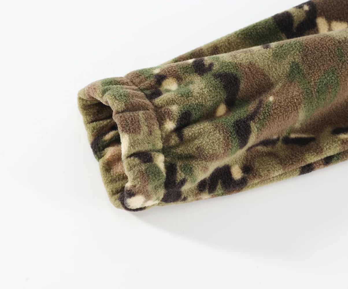 Mens Tactical Fleece Jacket Russian Camouflage US Military Work Coat Autumn Winter Outdoor Warm Zip Cardigan Jacket Inner Lining