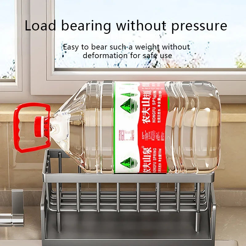 Kitchen Sponge Rack Drain Water Place Dish Soap Organize Rags Multi Functional Large Capacity Countertop and Store Items