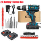 Gisam Battery Impact Screwdriver Multifunctional Cordless Drill Power Tool 25+3 Torque Setting 2 Gear Speed Electric Screwdriver