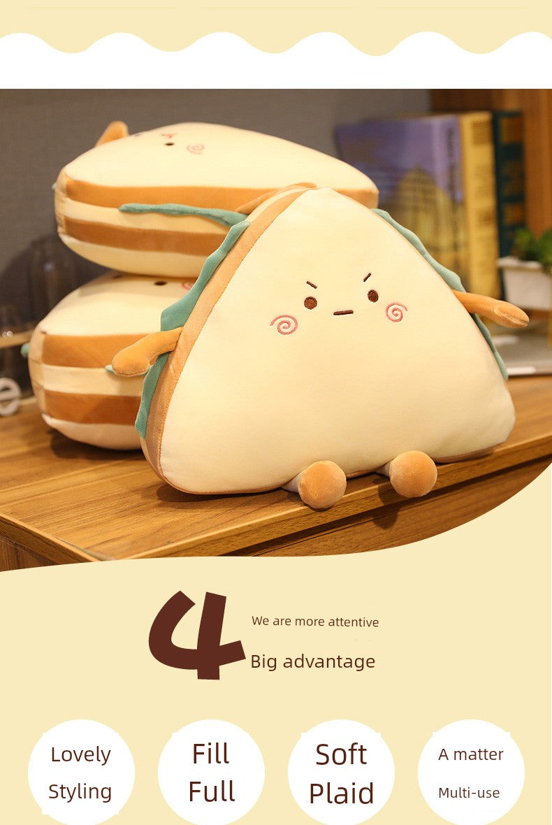 Cartoon Sandwich Pillow Bread Creative Food Nap Pillow Stylish Snack Rag Doll Cute Plush Doll