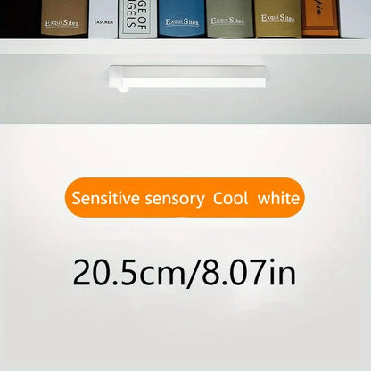 1pc Cabinet Light, Wireless Charging Motion Sensor LED Night Light, Hallway, Kitchen, Cabinet, Stairs, Wardrobe Home Decoration