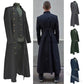 Medieval Men Vintage Costumes Steampunk Gothic Black Long Jacket Coat Vampire Cosplay Pirate Halloween Outfit Men's Trenchcoat