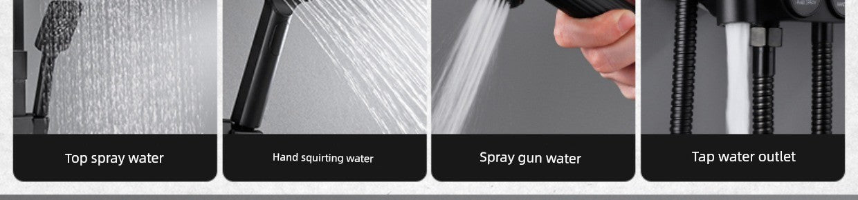 Copper Constant Temperature Black For Home Supercharged Shower Head