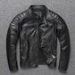 Vintage Black Brown Real Cowhide Genuine Leather Jacket Real Fur Men's Leather Jacket Bomber Men Leather Jacket Motorcycle Coat
