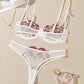 Night Beautiful Sexy Women 2 Piece floral Embroidery Underwear Sexy Erotic lingerie underwear Set