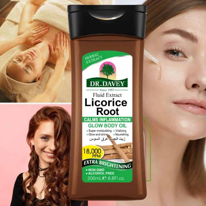 200mlLicorice Body Oil Licorice Root Glow Body OilBody Skin Care Oil Moisturizing Essential Oil Body Oil Full Body Essential Oil