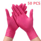 Pink Nitrile Disposable Gloves 20/50PCS Powder & Latex Free Gloves for Kitchen Cooking Household Beauty Petcare Hair Dye Gloves
