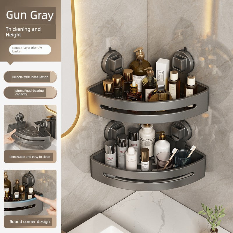 Suction Cup Punch-Free Corner Toilet Bathroom Storage Rack