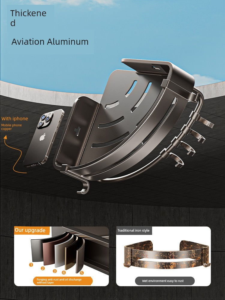 Wall-Mounted Wash Basin Toilet Triangle Basket Shelf Suction Cup