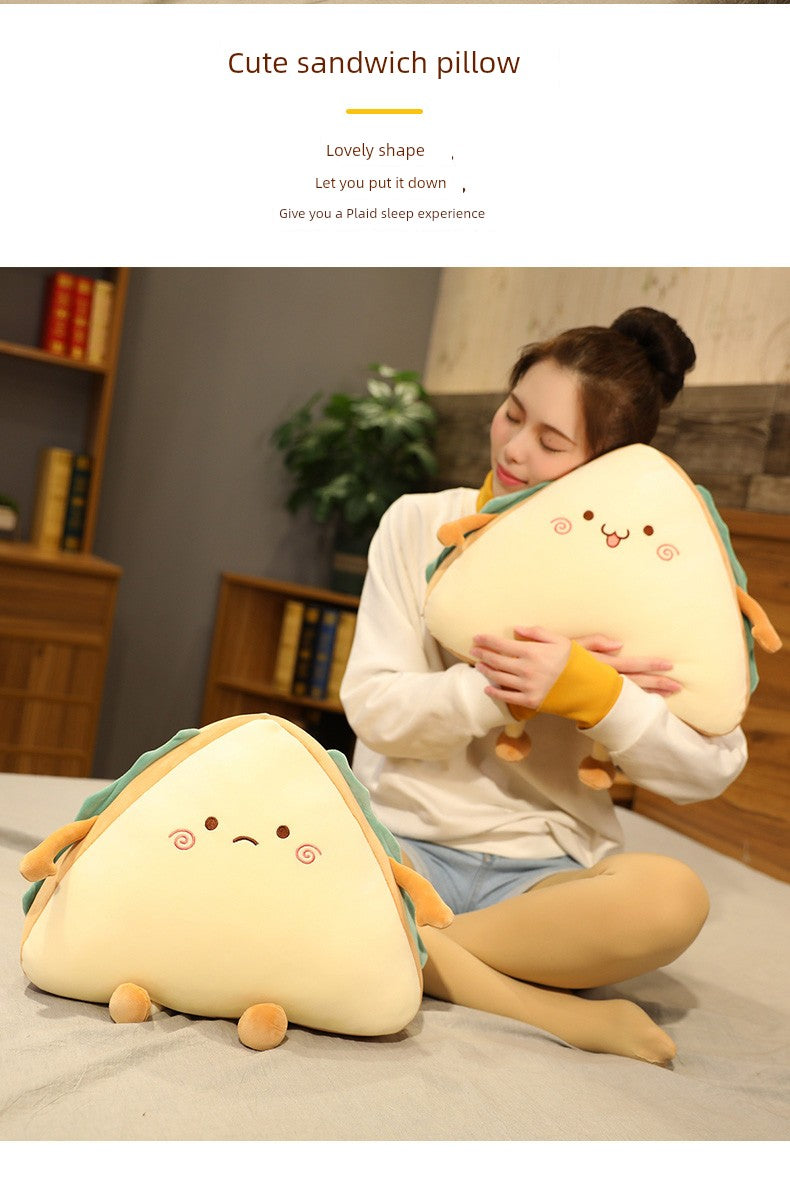 Cartoon Sandwich Pillow Bread Creative Food Nap Pillow Stylish Snack Rag Doll Cute Plush Doll