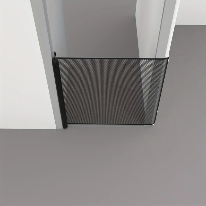 Easy To Install Black Pet Door Without Drilling - Retractable Safety Fence for Indoor Stairs, Dog and Pet Fences