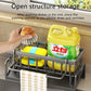 Kitchen Sponge Rack Drain Water Place Dish Soap Organize Rags Multi Functional Large Capacity Countertop and Store Items