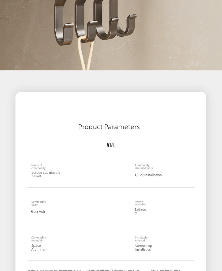 Wall-Mounted Wash Basin Toilet Triangle Basket Shelf Suction Cup