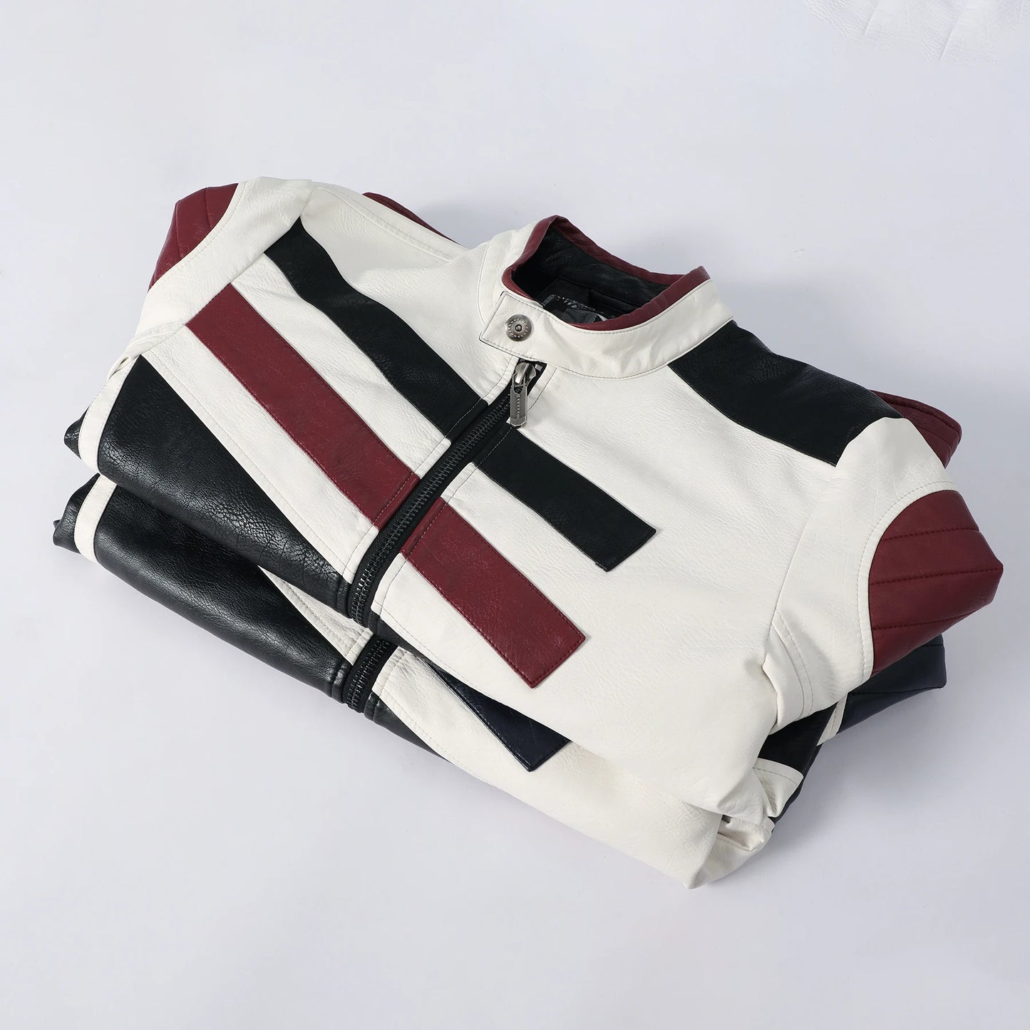 Men's PU leather coat thickened biker jacket