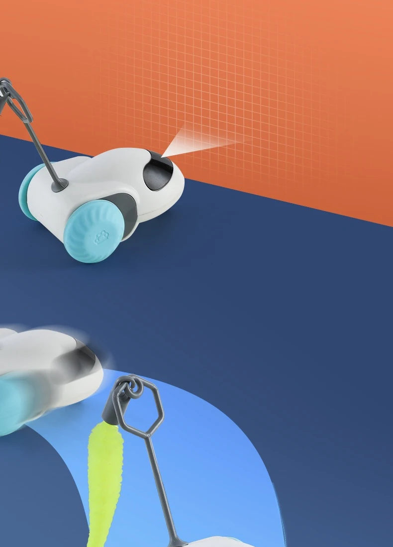 Smart Interactive Cat Toy Car Auto-Running Pet Vehicle with Obstacle Detection Durable for Indoor Cats Play