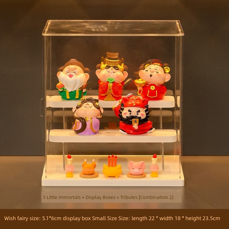 Five-Way God of Wealth All-Way Fairy Home Bookcase Entrance Decoration Decoration Household Full Set Display Stand Gift Decoration