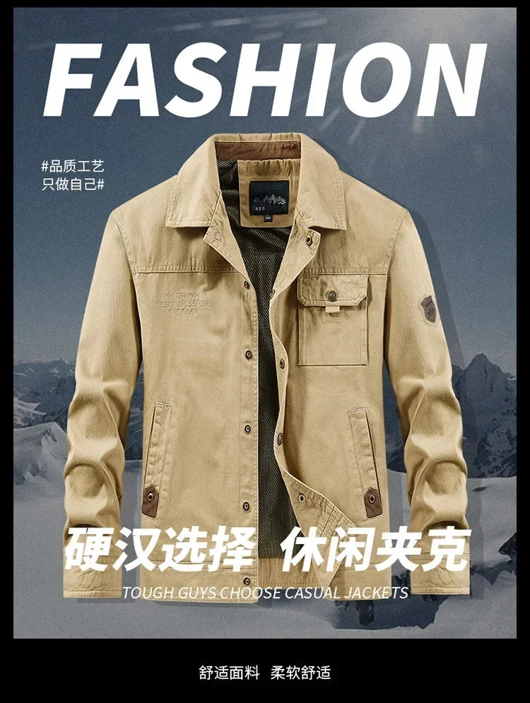 mens cargo jackets New Fashion bomber jacket mens wear simple British style Warm Windproof Jacket and coat baseball jacket male