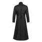 Medieval Men Vintage Costumes Steampunk Gothic Black Long Jacket Coat Vampire Cosplay Pirate Halloween Outfit Men's Trenchcoat