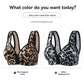 Women's Breathable Side-lifting Maternity Underwear Leopard Print Large Size Ultra-thin No Underwire Front-closure Bra