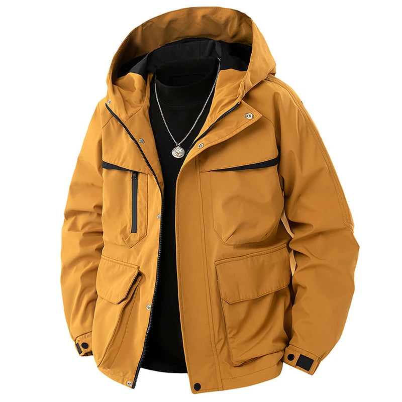 Outdoor Hooded Coat Sports Windbreaker Men Tactical Jacket Waterproof Hooded Coat Sports Military Field Climbing Thin Outwear