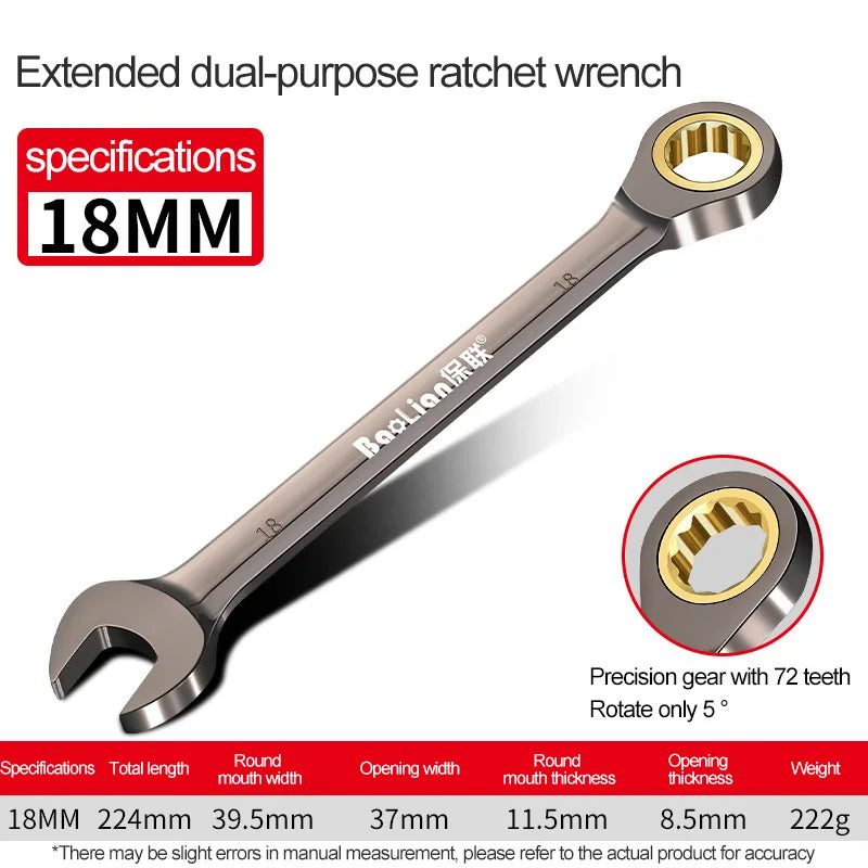 1Pc Universal Torx Wrench Adjustable Torque 6-32mm Ratchet Spanner for Bicycle Motorcycle Car Repair Tools Mechanical Tool
