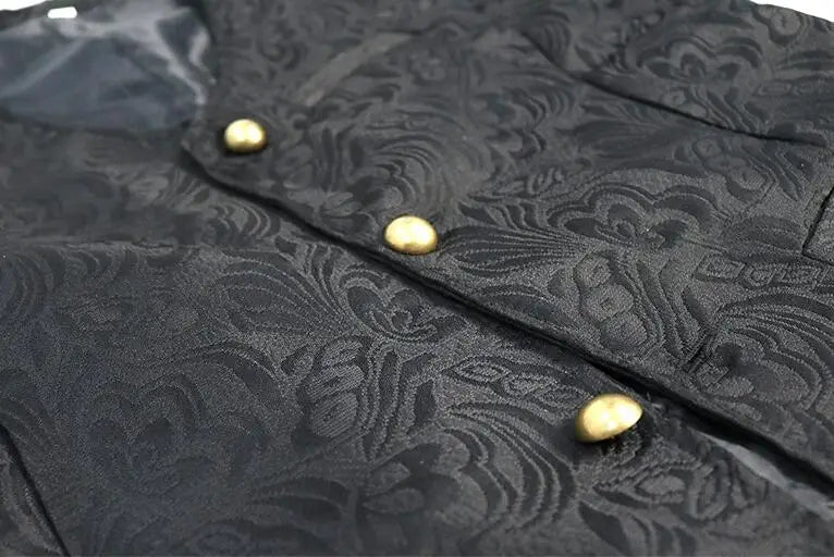 Medieval Vampire Cosplay Costume Steampunk Jacket Vest Coat Victorian Ghost Gothic Blazer Suits Stand Collar Trench Men's Shirt