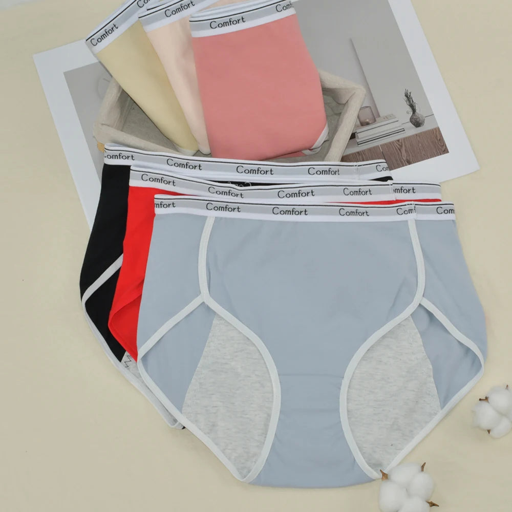 2025 New Women Menstrual Panties Cotton Comfortable Physiological Underwear Female Breathable Period Underpants Plus Size Briefs