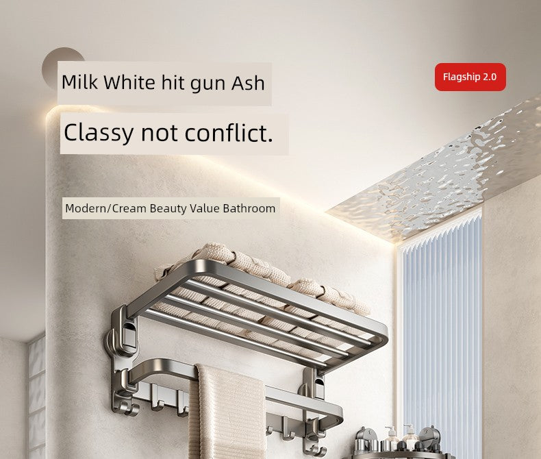 Drill-Free Shelf Bathroom Toilet Storage Hook Sucker