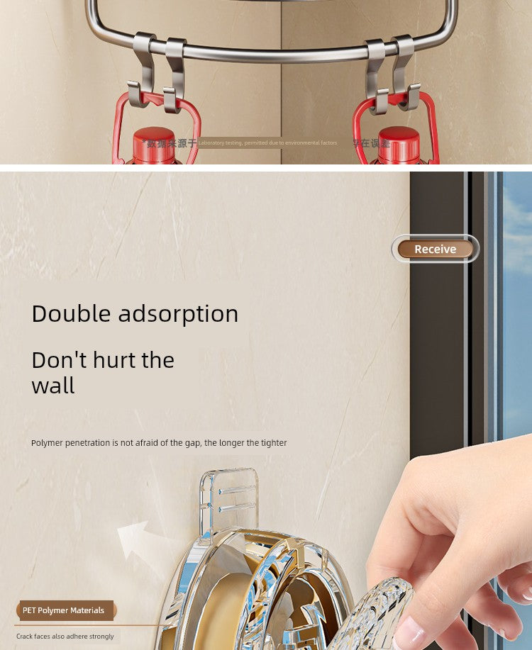 Wall-Mounted Wash Basin Toilet Triangle Basket Shelf Suction Cup