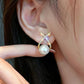 2 Pieces Of Women's Trendy Cross Studded Diamond Earrings For Outdoor Travel, Carnival, Party, Holiday Dressing Gifts -6511