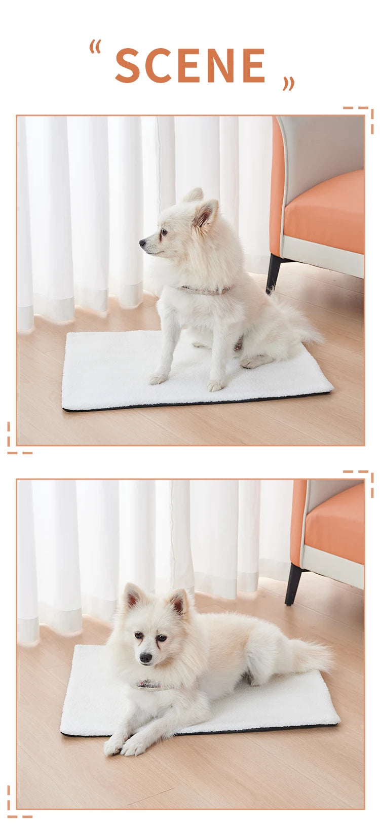 Self-Heating Pet Pads Blanket Puppy Pad Warm Cushion Mat for Cats Dogs Washable Pets with Thermal Body Heat Reflecting Core Pad