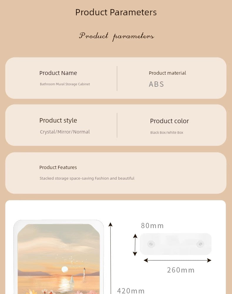 Mural Storage Box Clean Clothes Foldable Cabinet Bath