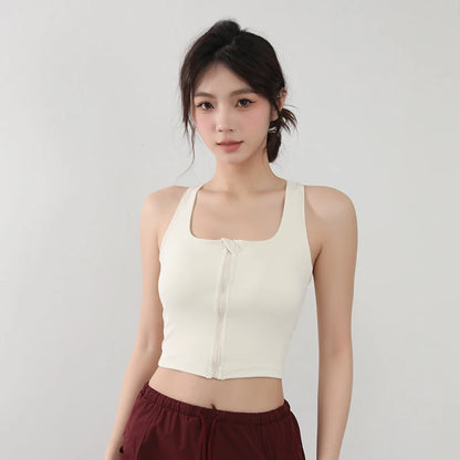 Women Fitness Underwear Yoga Bras cross Back Beauty Sports Bras Front Zippe Top Bra Sexy Breathable Underwear For Women Gym Top