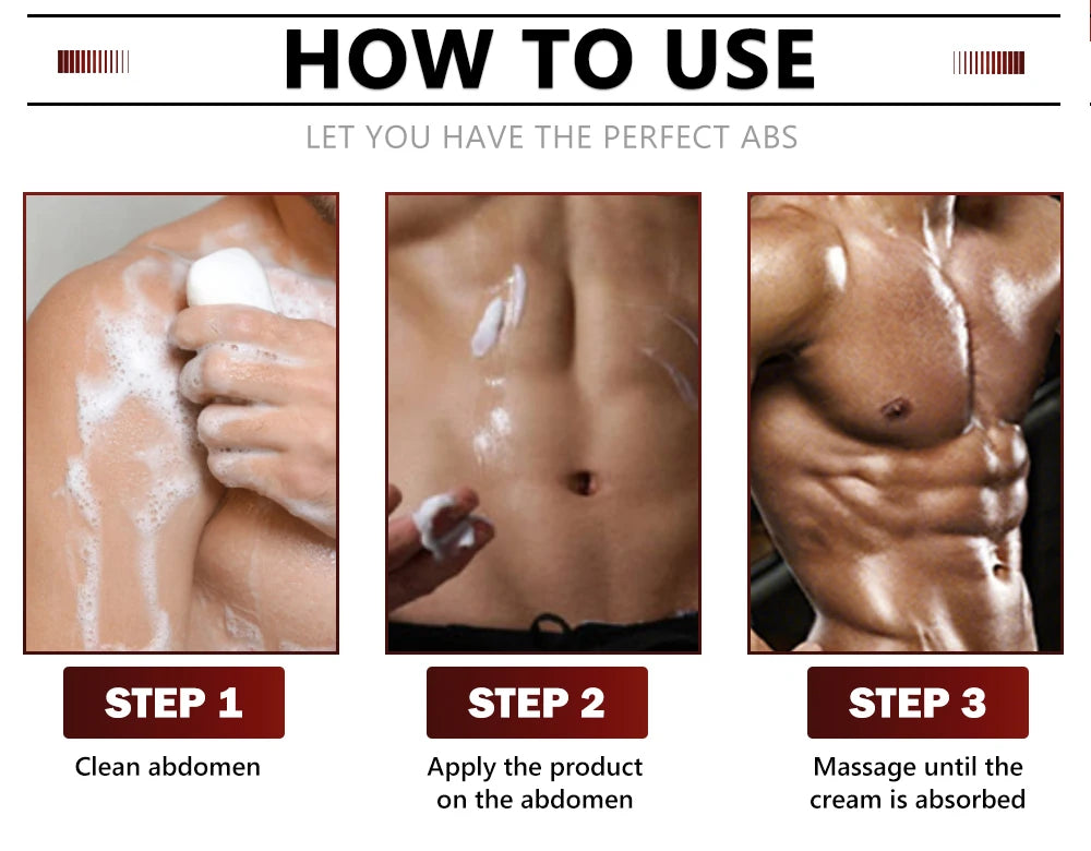 Men's Abdominal Muscle Cream Anti Cellulite Slimming Fat Body Firming Strengthening Belly Muscle Tightening Body Care 60ml